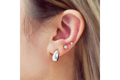  Voque Maven - Ear studs - Silver / Rhodium plated - 1cm